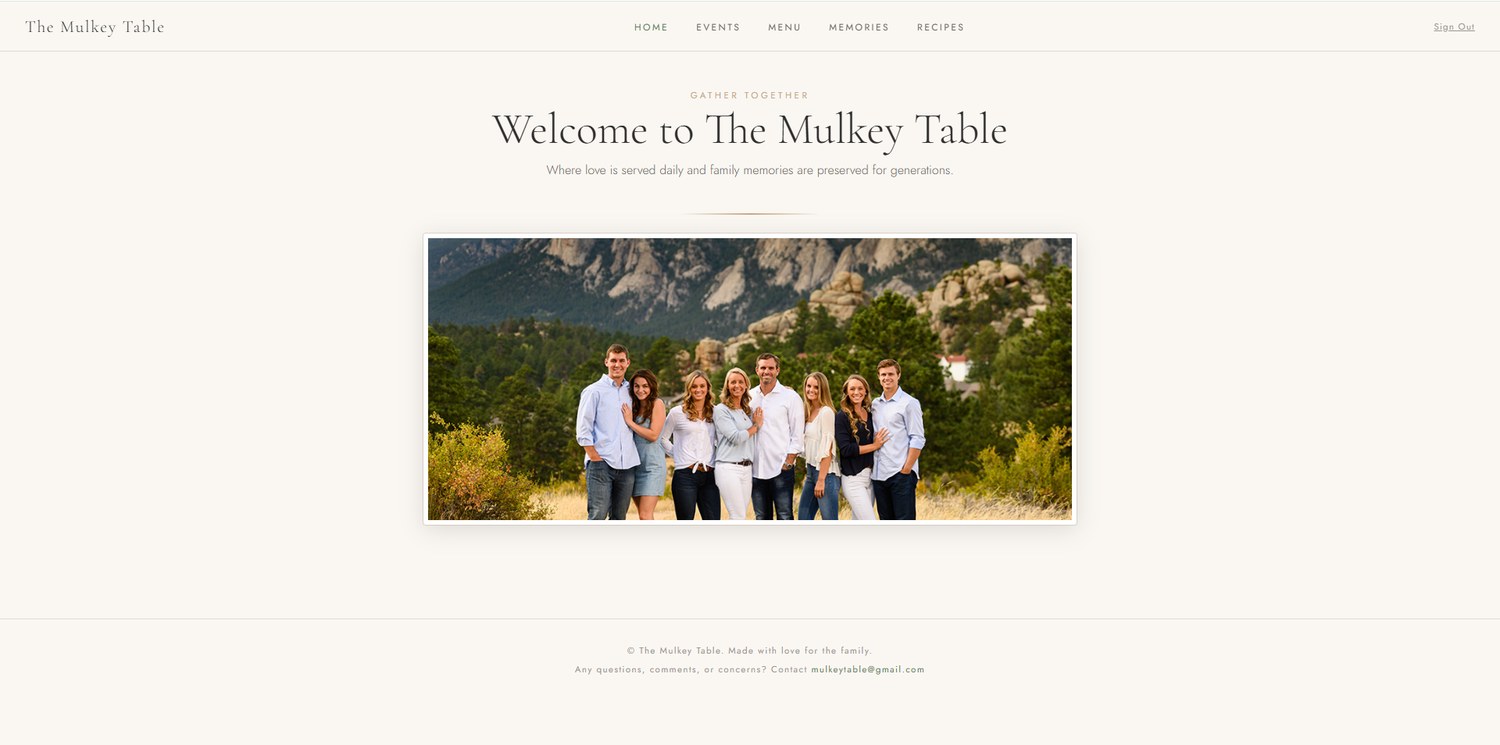 The Mulkey Table homepage